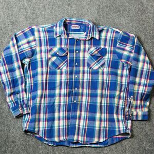 VTG Great Northwest Sportswears Men's 2XL Tall Button Up Blue Flannel Shirt